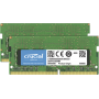 Crucial - - DDR4 - 64 GB: 2 x 32 GB - SO DIMM 260-PIN - 3200 MHz / PC4-25600 - CL22 - 1.2 V - ungepuffert - non-ECC (CT2K32G4SFD832A)