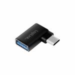 Logilink - Adapter USB 3.2 Gen1 Type-C,C/M zu USB-A/F,90�,schw