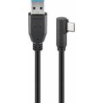 Wentronic - Goobay USB-C? auf USB A 3.0 Kabel 90�, schwarz, 3 m - USB 3.0-Stecker (Typ A) > USB-C?-Stecker (66504)