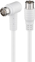 Wentronic - Goobay SAT Winkel Anschlusskabel, F-Quick, 100% geschirmt, Wei�, 1.5 m - F-Stecker (Quick) <=> F-Stecker (Quick) 90� (6734